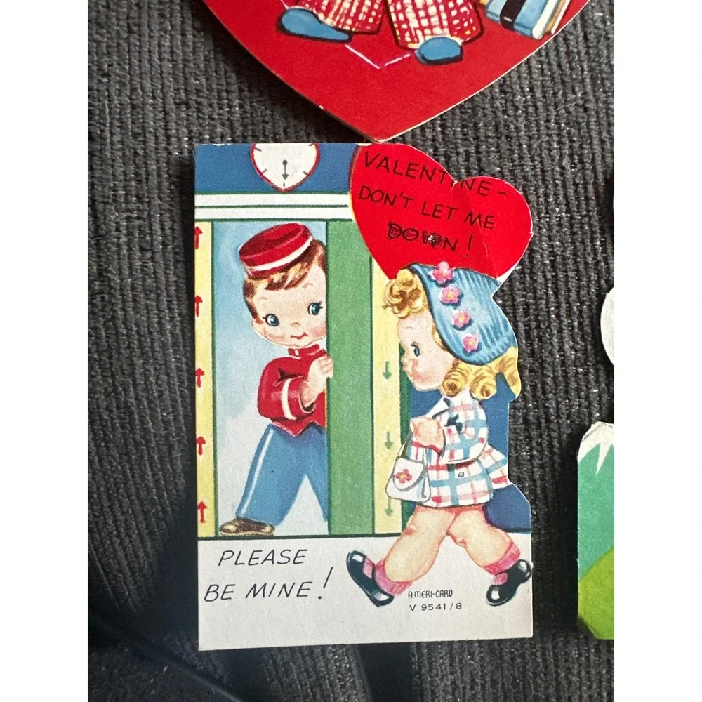 Vintage‎ 1950s Valentines Day Cards Lot 5 Gibson Ameri-Card Mid Century Die Cut